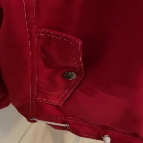 Teddi Petite Women’s Hooded Lightweight Jacket Size PM in Red - Picture 4 of 10